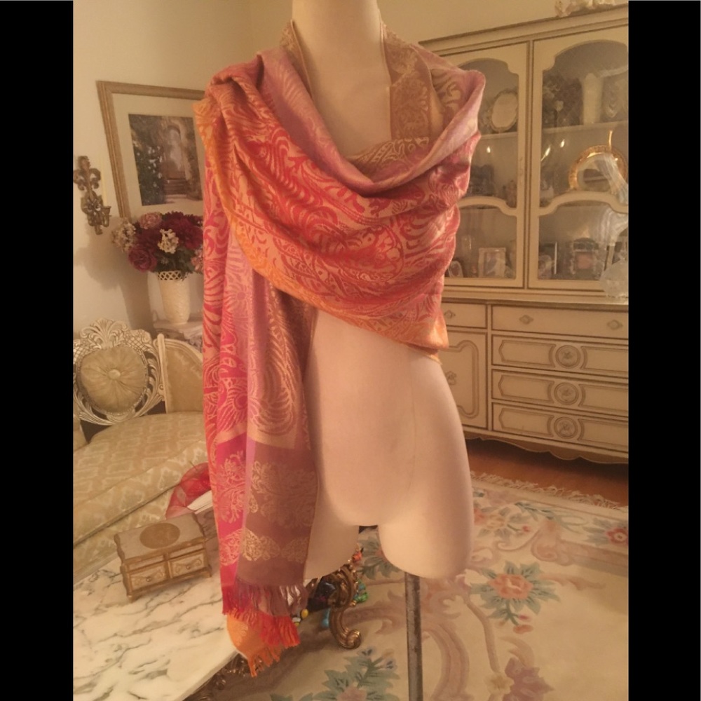 Victoire Matthieu Silky multi color scarf/wrap made in France